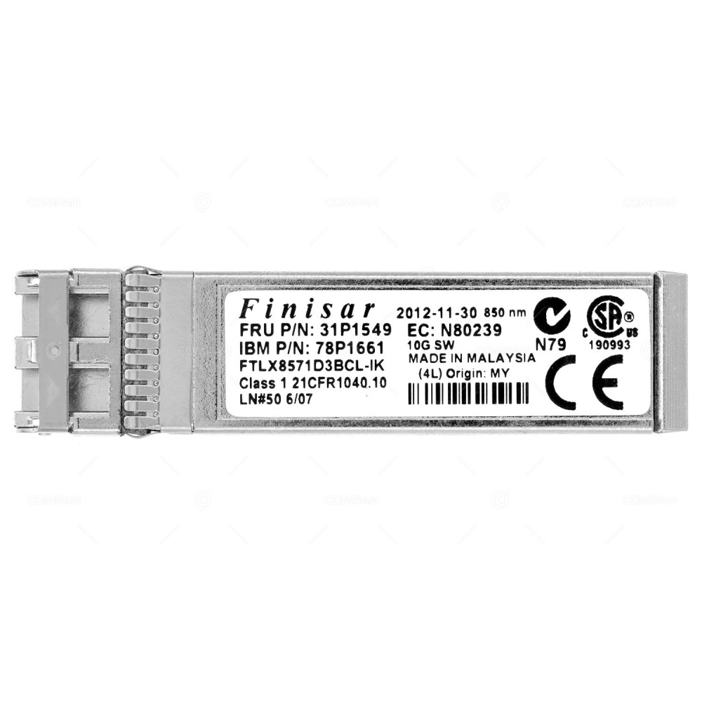 31P1549 IBM 10GB SFP+ SR LC 850NM TRANSCEIVER FOR IBM STORWIZE V7000